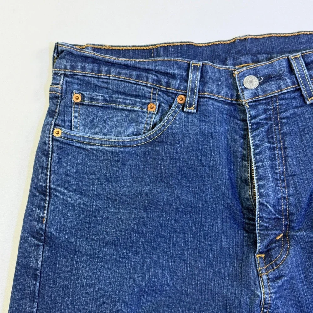 Levi's 505 Mens Jeans 36x29 Regular Fit Straight Leg‎ Blue Wash Denim Stretch